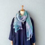 コットンリネンの手織りロングストール＜春霞＞