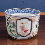 古伊万里 染錦 楼閣山水人物図 大向付 蕎麦猪口 明治時代