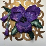 かごバックに合う刺繍フラワーチャーム：パンジー