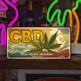 【オーダー無料】CBD カンナビジオール 大麻 ガンジャ 薬局 レトロ ミニチュア ランプ 照明看板 置物 雑貨 ライトBOX