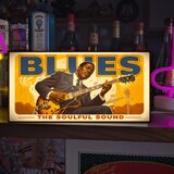 【オーダー無料】ブルース ギター レコード レコード ライブ ミュージック 店舗 自宅 照明 看板 置物 雑貨 ライトBOX