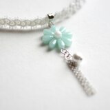 【受注製作】レジンアート　お花モチーフとタティングレースとサテンリボンのチョーカー〈歌声遠く〉