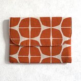 御朱印帳ケース　大判　幾何学模様　オレンジ