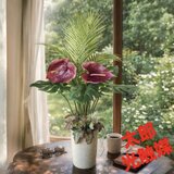 光触媒　人工観葉植物　ウォールグリーン　フェイクグリーン　アレカヤシとアンスリューム