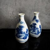 染付手描き山水図徳利　一本　晩酌