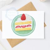 （83）苺ショートケーキ　ポストカード　3枚セット