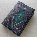 文庫サイズブックカバー 刻印、拭き染め 牛革