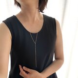 光をリレーする ✧ 14kgf バーチェーン Y字ロングネックレス｜マグネットクラスプ・ギフトボックス仕様