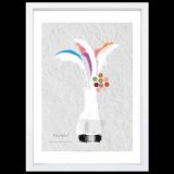 白い花瓶　花　送料無料 　イイネたのしいポスター　イラスト　ポスター　アートポスター　アート/sei検索新着順　4024