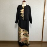 No.172ノースリーブワンピースとジャケット13号L〜L L留袖着物リメイク