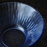クールな雰囲気◆プレスガラス深鉢　素麺鉢　古道具　レトロ　ニュートロ　昭和前~中期