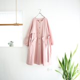 back gather sleeve trench coat (pale pink)