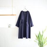 back gather sleeve trench coat (navy)