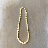 Vintage 70s-80s retro offwhite square beads necklace