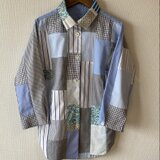 ワイシャツ地利用✳︎Pシャツブラウス（衿つき）