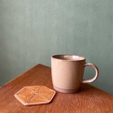 【本革】麻の葉コースター／キャメル