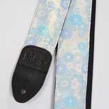 菊吹雪　帆布ギターストラップ（白）京都金襴