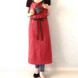 柔らかしっとり質感　バイカラーフルエプロン　トマトレッド