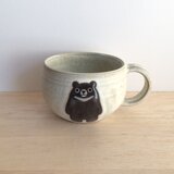 スープカップ（ツキノワグマ・白マット）