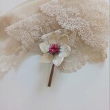 染め布花＊アンティークなアネモネのコサージュ