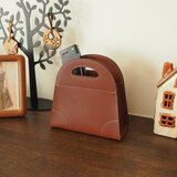 《受注制作》お部屋がほっこり＊本革バッグ型の小物入れ（赤茶色）