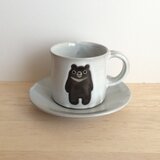 カップ＆ソーサー（ツキノワグマ・白筒）