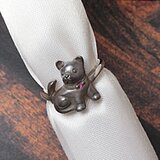 ブラック（黒）子犬リング：天然ルビー　＊あなたの誕生石もセットできます。日本製