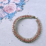 pink clear rhinestone ヴィンテージブレスレット