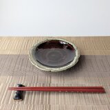 黒飴釉の輪花小皿　【手仕事 民藝 和　陶器】