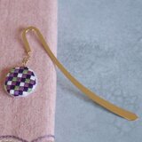 絽ざし しおり あじさい文様 紫 国産絹糸 和柄 和モダン ブックマーカー 人気柄 ギフト