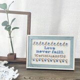 横糸刺繍・聖句キット[ Love never fails. (愛は決して滅びない)]