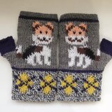 ハーフミトン（ワイヤーフォックステリアさんとアーガイル）