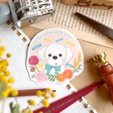 【ホワイトデー】春のお花とトイプードルのステッカー２枚セット｜ラッピング・ギフトデコに