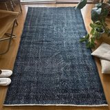 111×200 藍色ブルーオーバーダイ　人気カラー　トルコヴィンテージラグ