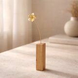 真鍮ハイビスカス ミニ一輪オブジェ 木製花瓶付き