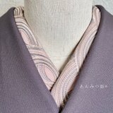 洗える刺繍半衿 ピンクウェーブ