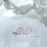 K10 ローズクォーツラウンドピアス ペア