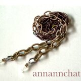 【超軽　糸でできたチェーン　(ワイルドロース系グラデーション）グラスコード】薔薇　