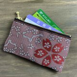【寒緋桜】畳縁　ぺたんこ　ミニポーチ　小銭入れ　カードケース　桜　春　赤　サクラ