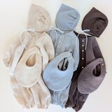 【新生児服】ツーウェイオール  ぽこぽこダブルガーゼ   3点 セット｜出産祝い・退院着・お宮参り・マンスリーフォト