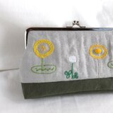 たんぽぽ　がま口ポーチ