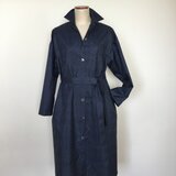 紺色　大島紬の単衣のコート