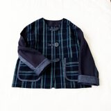 ヴィンテージ インディゴ キモノ ＆ ダブルオックス・ノーカラージャケット