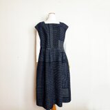 ヴィンテージ インディゴ キモノ de スクエアネックワンピース