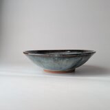 窯変ブルーの中深皿　【手仕事 民藝　和　陶器】