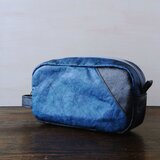 タイベックの男前なポーチ F25-黒青