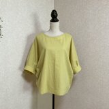 コットンリネンカフスドルマンプルオーバー　レモンクリーム