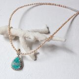 アマゾナイトと淡水パールのネックレス/SV925