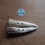 日本の鹿角先で作ったダッフルボタン2個セットB