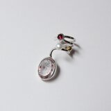 インクルージョンクォーツの３連イヤーカフ/SV950/azur